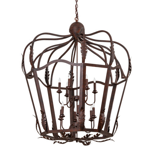 Meyda Lighting Citadel 227873 43" 12-Light Rusty Nail Textured Pendant Light