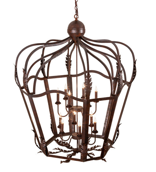 Meyda Lighting Citadel 227873 43" 12-Light Rusty Nail Textured Pendant Light