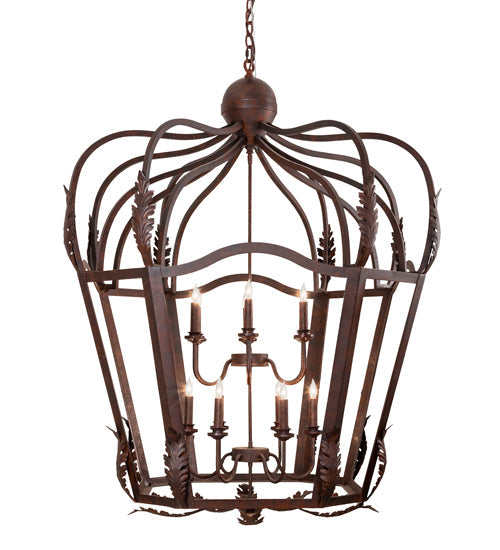 Meyda Lighting Citadel 227873 43" 12-Light Rusty Nail Textured Pendant Light