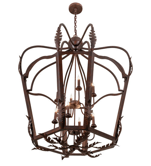 Meyda Lighting Citadel 227873 43" 12-Light Rusty Nail Textured Pendant Light