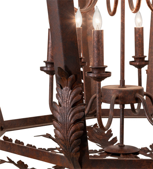 Meyda Lighting Citadel 227873 43" 12-Light Rusty Nail Textured Pendant Light