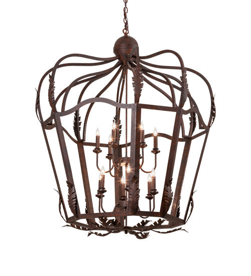 Meyda Lighting Citadel 227873 43" 12-Light Rusty Nail Textured Pendant Light