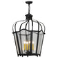 Meyda Lighting Citadel 23" 4-Light Flat Black Pendant Light With Rainstone Idalight Shade Glass