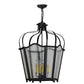 Meyda Lighting Citadel 23" 4-Light Flat Black Pendant Light With Rainstone Idalight Shade Glass