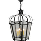 Meyda Lighting Citadel 23" 4-Light Flat Black Pendant Light With Rainstone Idalight Shade Glass
