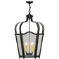 Meyda Lighting Citadel 23" 4-Light Flat Black Pendant Light With Rainstone Idalight Shade Glass