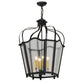 Meyda Lighting Citadel 23" 4-Light Flat Black Pendant Light With Rainstone Idalight Shade Glass
