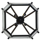 Meyda Lighting Citadel 23" 4-Light Flat Black Pendant Light With Rainstone Idalight Shade Glass