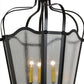 Meyda Lighting Citadel 23" 4-Light Flat Black Pendant Light With Rainstone Idalight Shade Glass