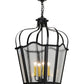 Meyda Lighting Citadel 23" 4-Light Flat Black Pendant Light With Rainstone Idalight Shade Glass