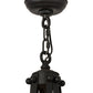 Meyda Lighting Citadel 23" 4-Light Old Iron Pendant Light With Clear Shade Glass