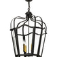 Meyda Lighting Citadel 23" 4-Light Old Iron Pendant Light With Clear Shade Glass