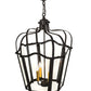 Meyda Lighting Citadel 23" 4-Light Old Iron Pendant Light With Clear Shade Glass