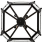 Meyda Lighting Citadel 23" 4-Light Old Iron Pendant Light With Clear Shade Glass