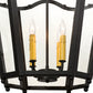 Meyda Lighting Citadel 23" 4-Light Old Iron Pendant Light With Clear Shade Glass