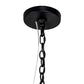 Meyda Lighting Citadel 230264 33" 10-Light Textured Black Pendant Light With Clear Seeded Shade Glass