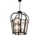 Meyda Lighting Citadel 230264 33" 10-Light Textured Black Pendant Light With Clear Seeded Shade Glass