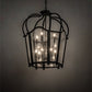 Meyda Lighting Citadel 230264 33" 10-Light Textured Black Pendant Light With Clear Seeded Shade Glass