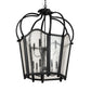 Meyda Lighting Citadel 230264 33" 10-Light Textured Black Pendant Light With Clear Seeded Shade Glass