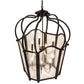 Meyda Lighting Citadel 230264 33" 10-Light Textured Black Pendant Light With Clear Seeded Shade Glass