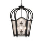 Meyda Lighting Citadel 230264 33" 10-Light Textured Black Pendant Light With Clear Seeded Shade Glass
