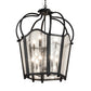 Meyda Lighting Citadel 230264 33" 10-Light Textured Black Pendant Light With Clear Seeded Shade Glass