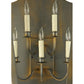 Meyda Lighting Citadel 25" 5-Light French Bronze Wall Sconce With Clear Seeded Shade Glass