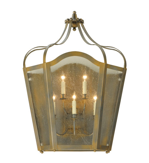 Meyda Lighting Citadel 25" 5-Light French Bronze Wall Sconce With Clear Seeded Shade Glass