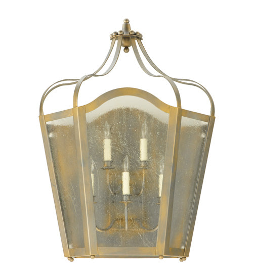 Meyda Lighting Citadel 25" 5-Light French Bronze Wall Sconce With Clear Seeded Shade Glass