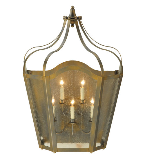 Meyda Lighting Citadel 25" 5-Light French Bronze Wall Sconce With Clear Seeded Shade Glass