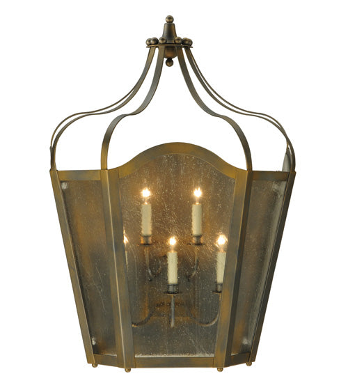 Meyda Lighting Citadel 25" 5-Light French Bronze Wall Sconce With Clear Seeded Shade Glass