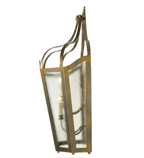 Meyda Lighting Citadel 25" 5-Light French Bronze Wall Sconce With Clear Seeded Shade Glass
