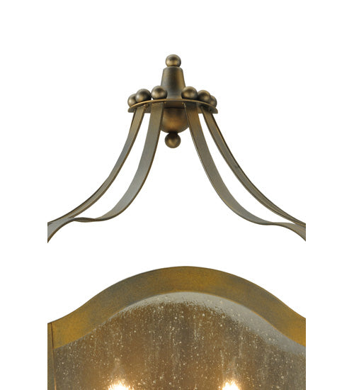 Meyda Lighting Citadel 25" 5-Light French Bronze Wall Sconce With Clear Seeded Shade Glass