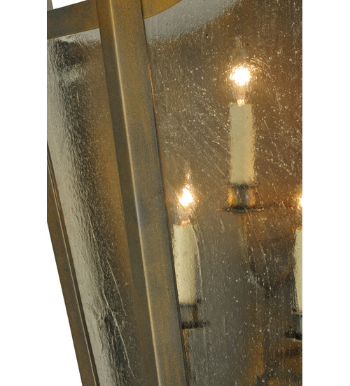 Meyda Lighting Citadel 25" 5-Light French Bronze Wall Sconce With Clear Seeded Shade Glass