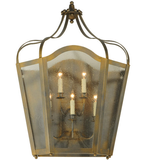 Meyda Lighting Citadel 25" 5-Light French Bronze Wall Sconce With Clear Seeded Shade Glass