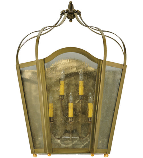 Meyda Lighting Citadel 25" 5-Light Gold Wall Sconce With Clear Seeded Shade Glass