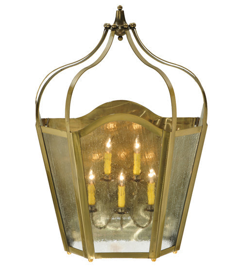 Meyda Lighting Citadel 25" 5-Light Gold Wall Sconce With Clear Seeded Shade Glass