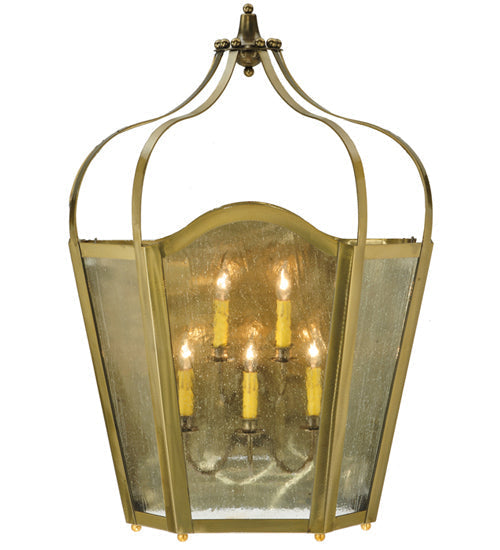 Meyda Lighting Citadel 25" 5-Light Gold Wall Sconce With Clear Seeded Shade Glass