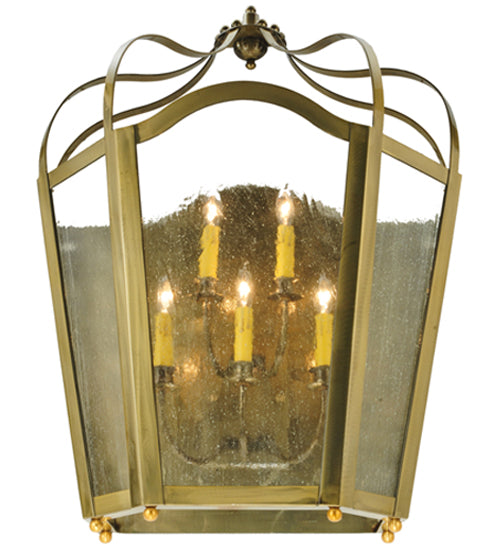 Meyda Lighting Citadel 25" 5-Light Gold Wall Sconce With Clear Seeded Shade Glass
