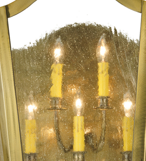 Meyda Lighting Citadel 25" 5-Light Gold Wall Sconce With Clear Seeded Shade Glass