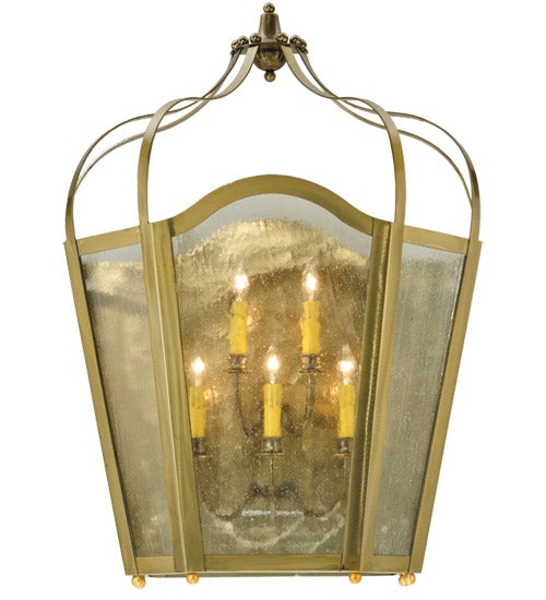 Meyda Lighting Citadel 25" 5-Light Gold Wall Sconce With Clear Seeded Shade Glass