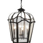 Meyda Lighting Citadel 29" 4-Light Textured Black Pendant Light With Clear Seeded Shade Glass
