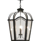 Meyda Lighting Citadel 29" 4-Light Textured Black Pendant Light With Clear Seeded Shade Glass
