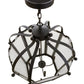 Meyda Lighting Citadel 29" 4-Light Textured Black Pendant Light With Clear Seeded Shade Glass