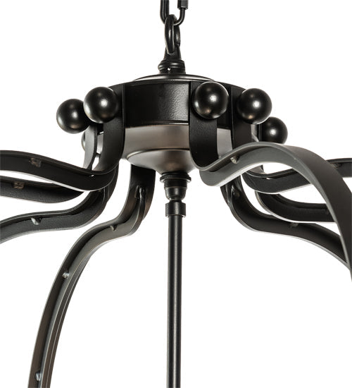 Meyda Lighting Citadel 32" 6-Light Blackwash Pendant Light With Clear Acrylic Shade