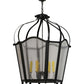 Meyda Lighting Citadel 32" 6-Light Blackwash Pendant Light With Clear Seeded Shade Glass