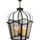 Meyda Lighting Citadel 32" 6-Light Blackwash Pendant Light With Clear Seeded Shade Glass