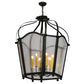 Meyda Lighting Citadel 32" 6-Light Blackwash Pendant Light With Clear Seeded Shade Glass