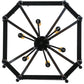 Meyda Lighting Citadel 32" 6-Light Blackwash Pendant Light With Clear Seeded Shade Glass