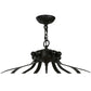 Meyda Lighting Citadel 32" 6-Light Blackwash Pendant Light With Clear Seeded Shade Glass